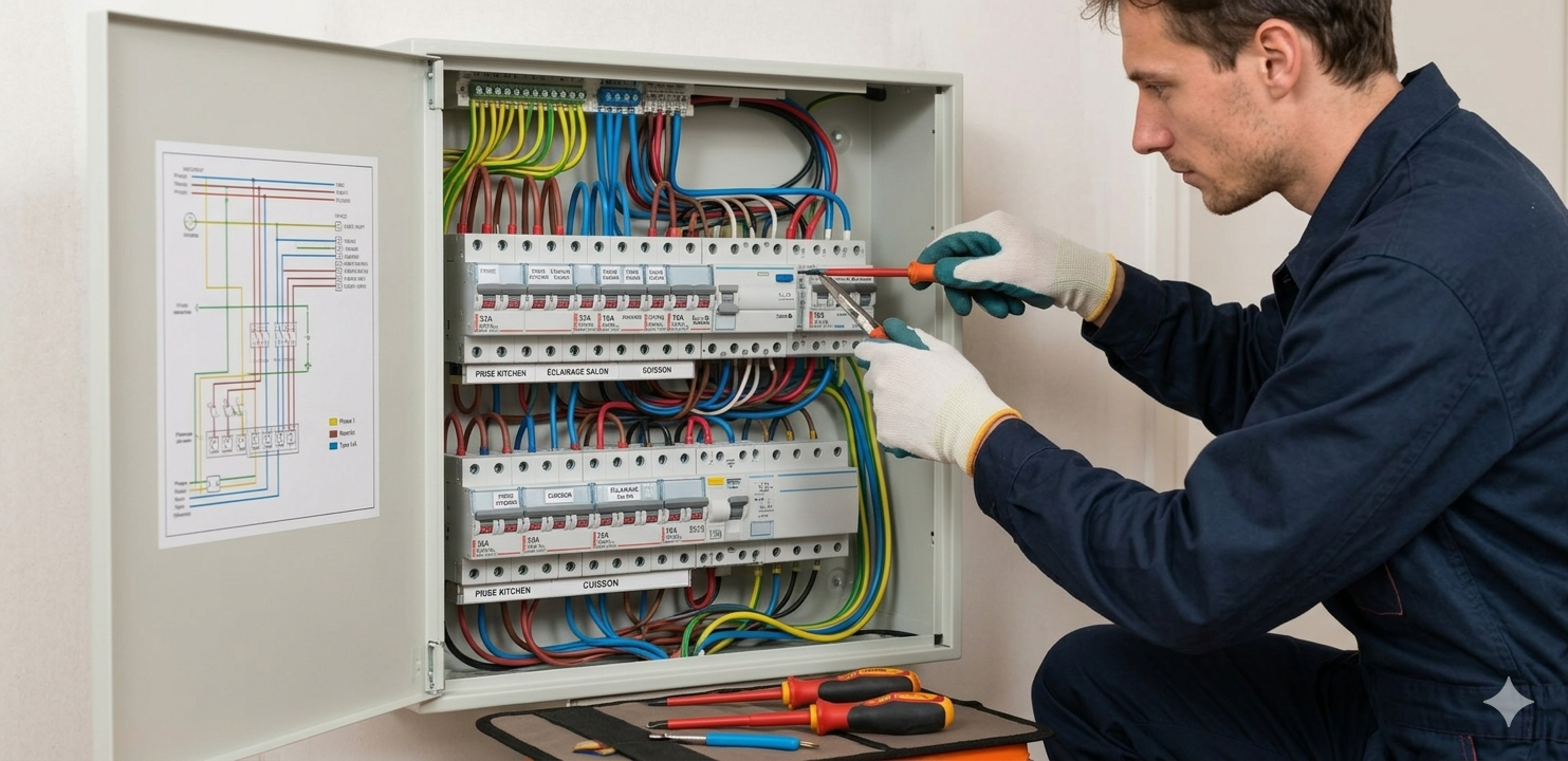 Tableau électrique installé par 2B Elec Solutions
